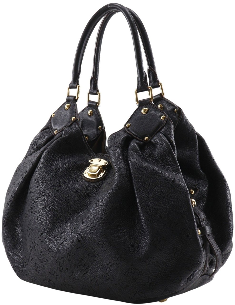 Louis Vuitton L Hobo Mahina Leather Zwart