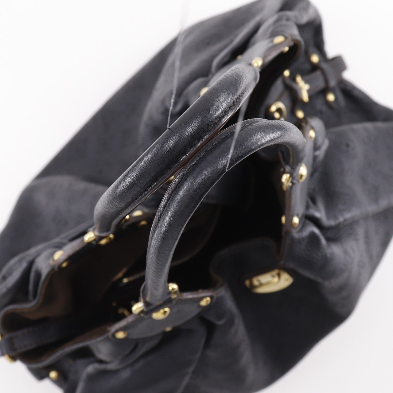 Louis Vuitton L Hobo Mahina Leather Zwart