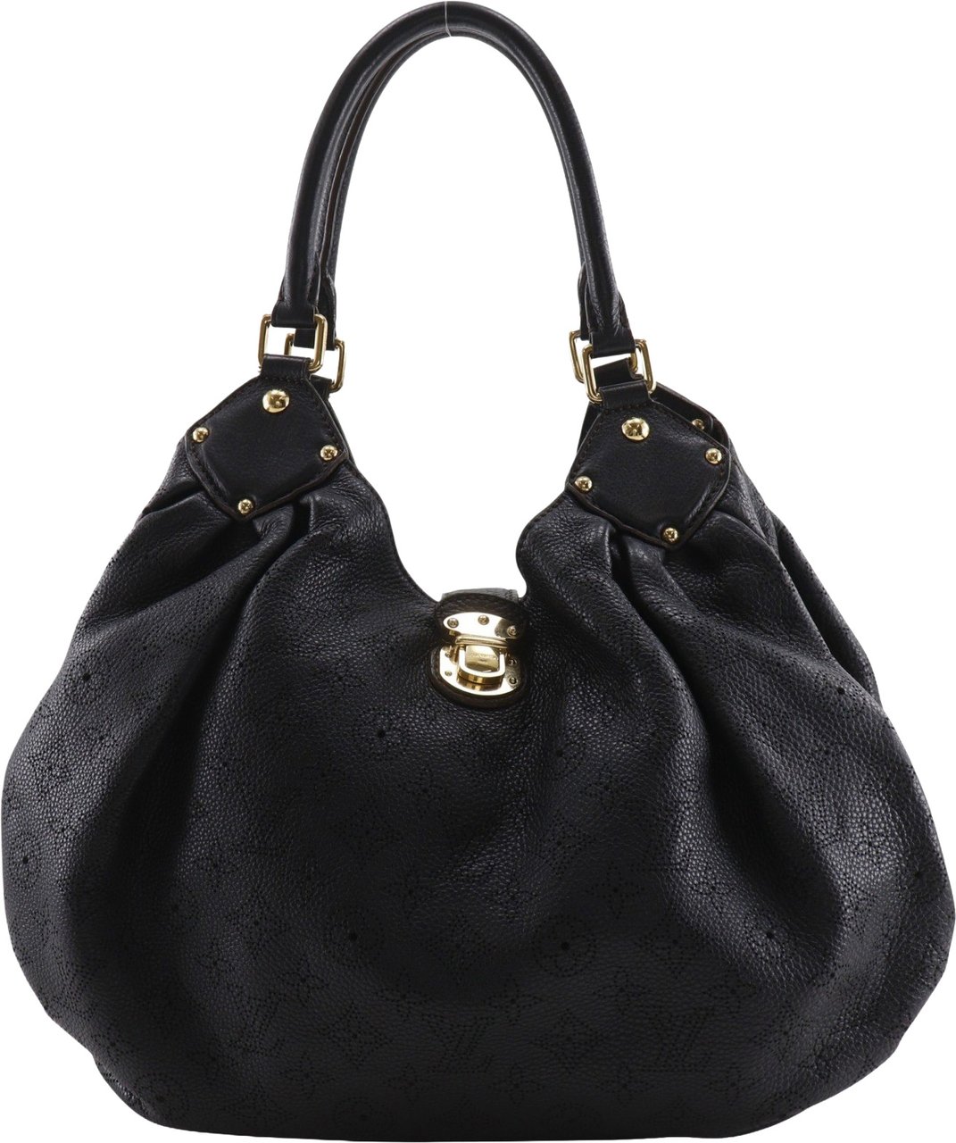 Louis Vuitton L Hobo Mahina Leather Zwart
