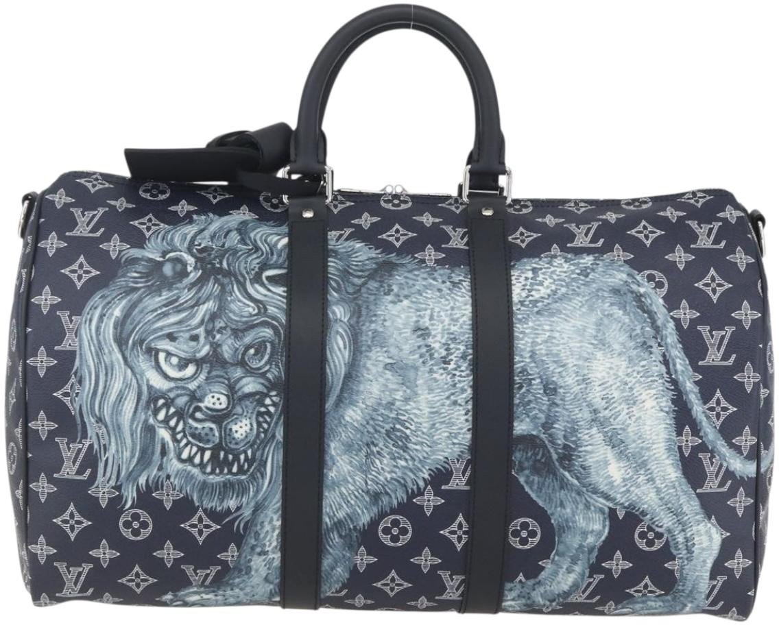 Louis Vuitton Louis Vuitton Keepall Bandouliere Bag Limited Edition Chapman Savane Monogram Canvas 45 Navy
