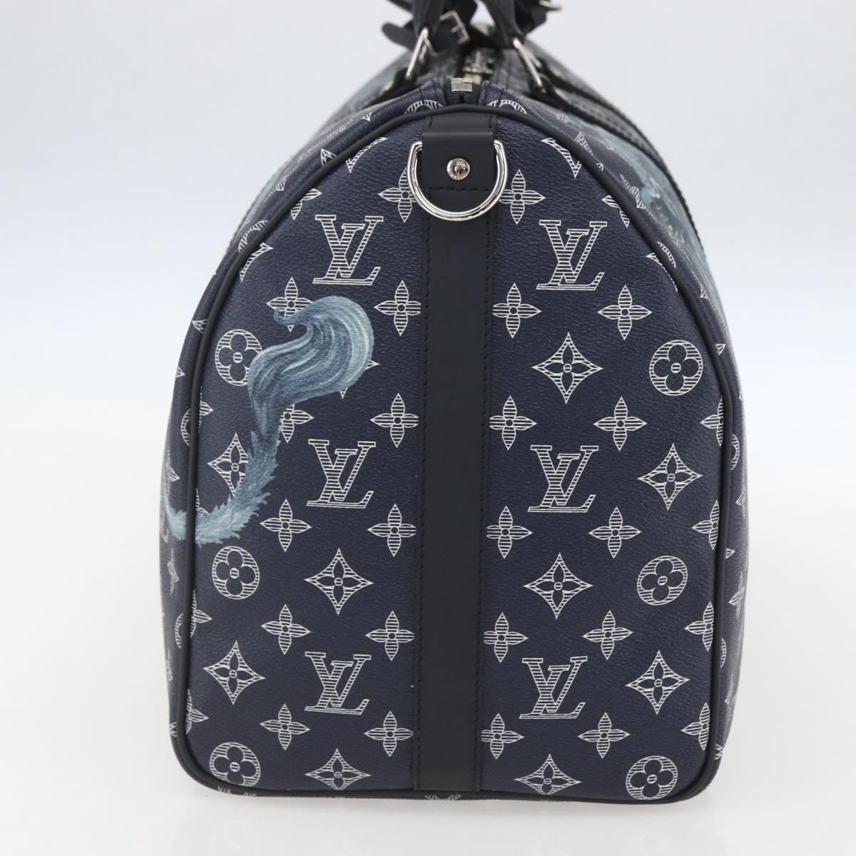 Louis Vuitton Louis Vuitton Keepall Bandouliere Bag Limited Edition Chapman Savane Monogram Canvas 45 Navy