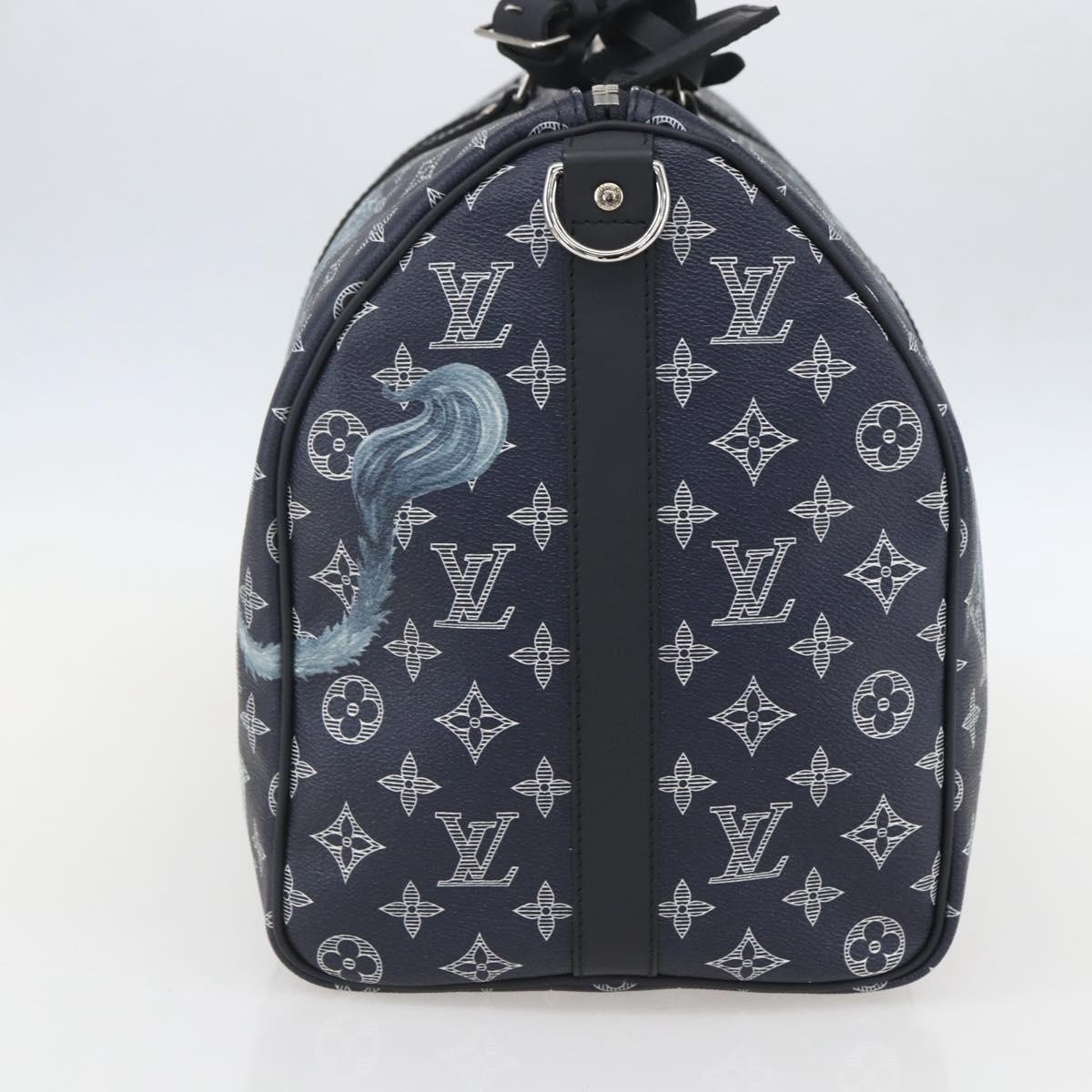 Louis Vuitton Louis Vuitton Keepall Bandouliere Bag Limited Edition Chapman Savane Monogram Canvas 45 Navy