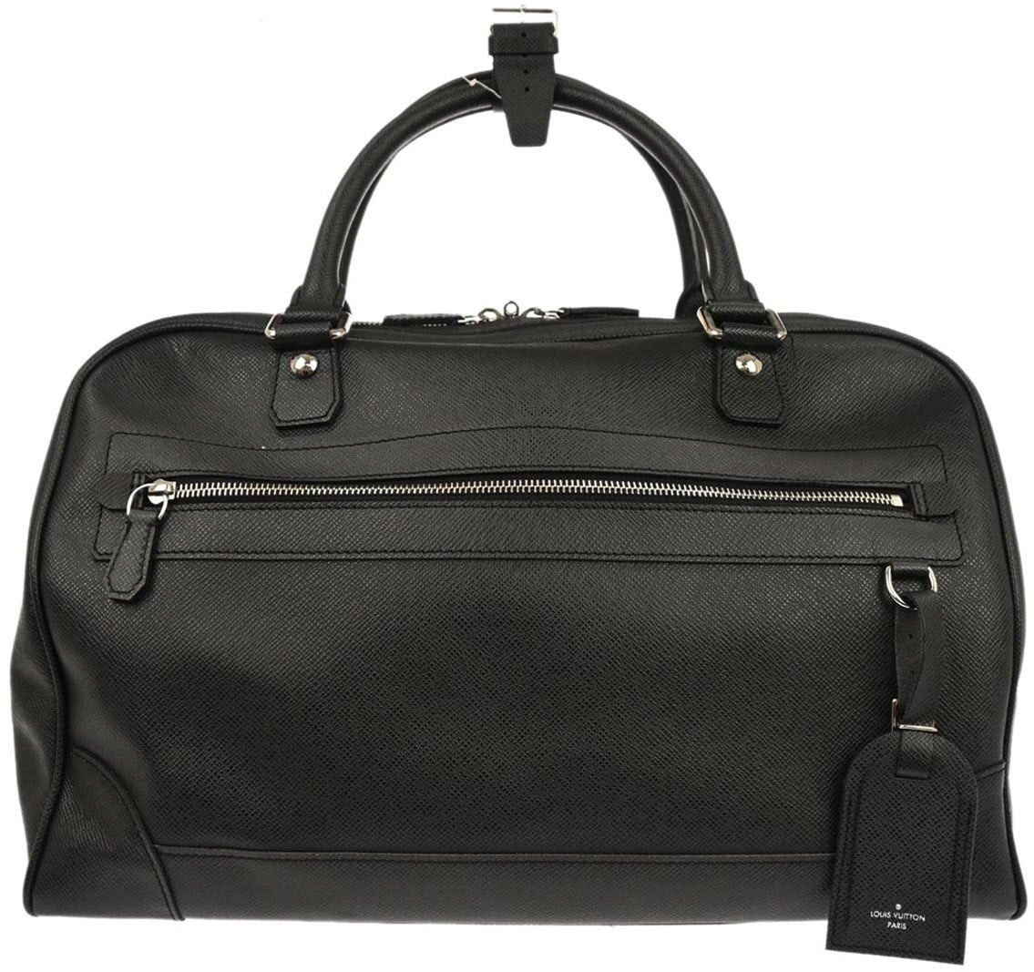 Louis Vuitton Louis Vuitton Stanislav Handbag Taiga Leather Zwart