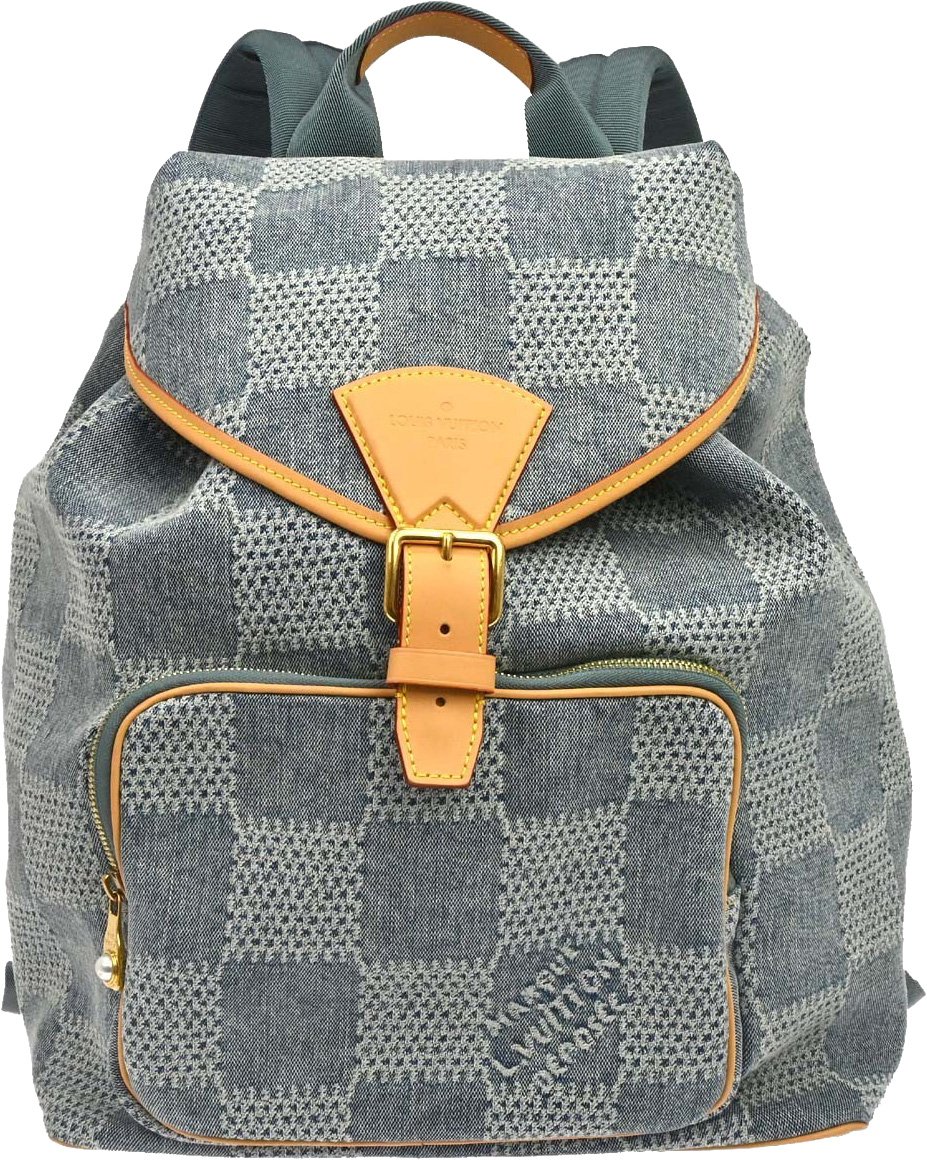 Louis Vuitton Montsouris Denim PM Blauw