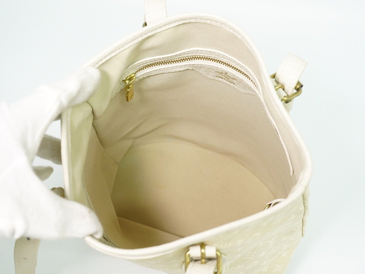 Louis Vuitton Louis Vuitton Petit Bucket Bag Mini Lin Beige