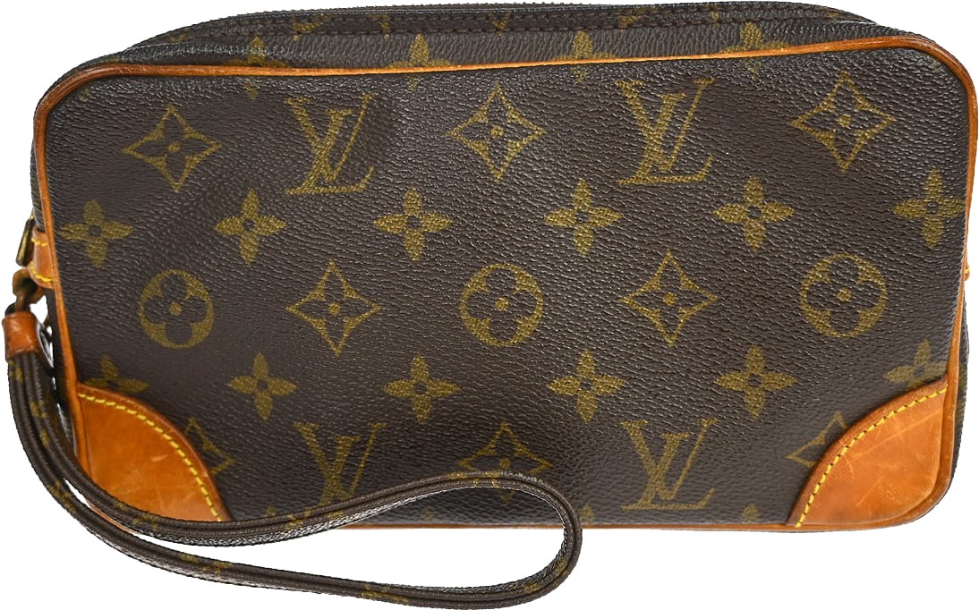 Louis Vuitton Marly Dragonne Clutch Monogram Canvas PM Bruin