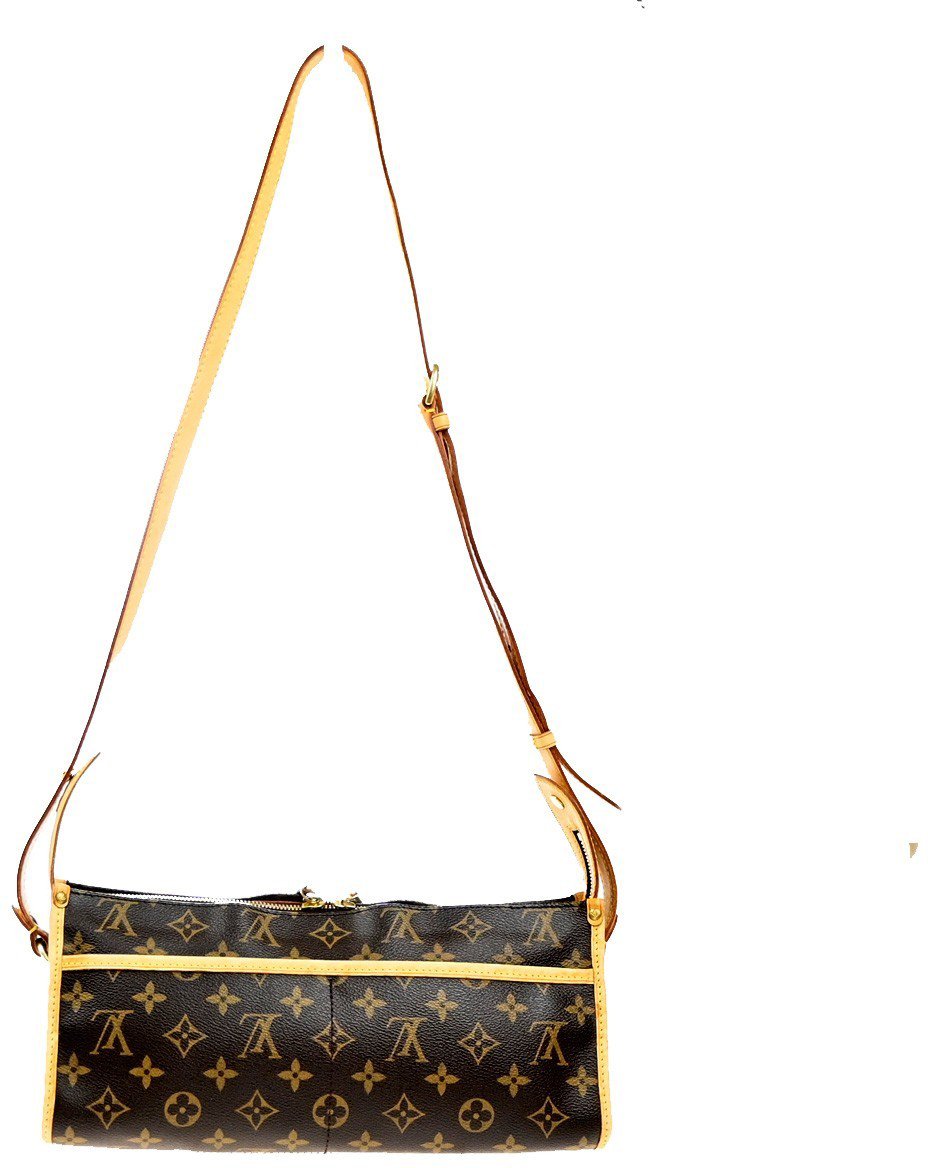 Louis Vuitton Popincourt Shoulder Bag Monogram Canvas Long Bruin