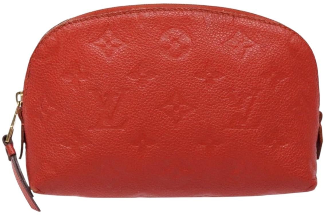 Louis Vuitton Louis Vuitton Cosmetic Pouch Monogram Empreinte Leather Rood