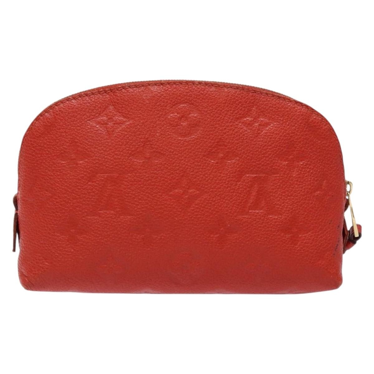 Louis Vuitton Louis Vuitton Cosmetic Pouch Monogram Empreinte Leather Rood