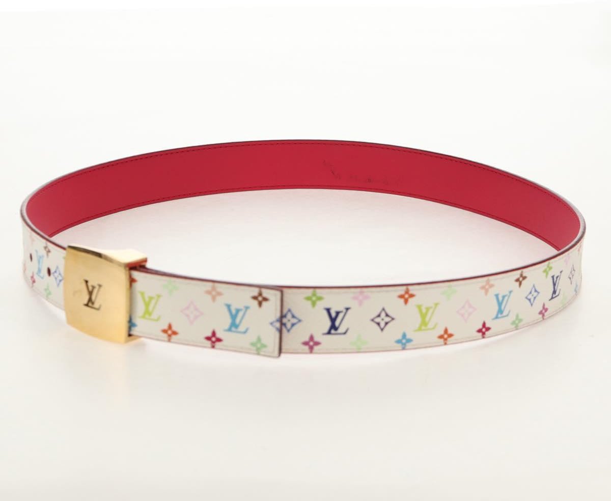 Louis Vuitton Louis Vuitton Ceinture Carre Belt Monogram Multicolor Thin Divers