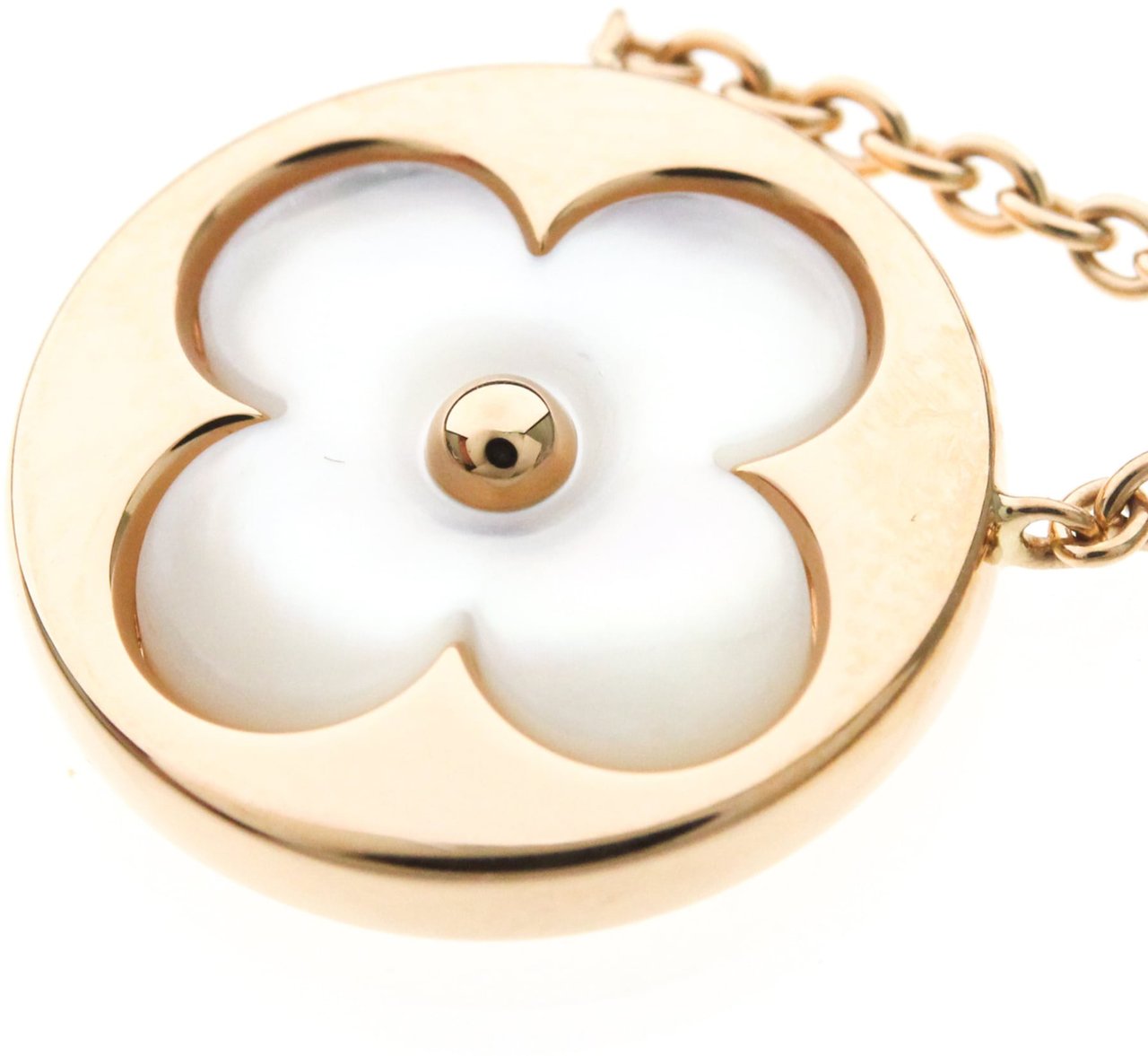 Louis Vuitton Color Blossom Medallion Pendant 18K Rose Gold with Mother of Pearl and Diamond Goud