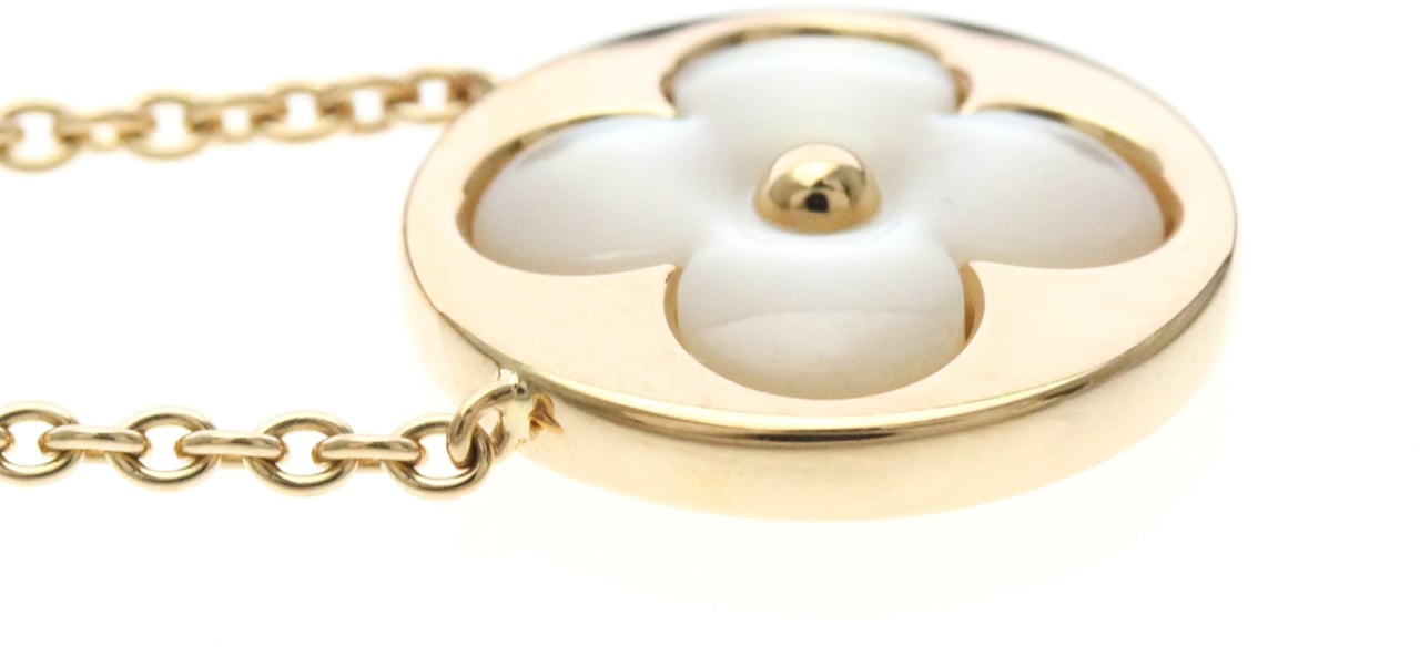 Louis Vuitton Color Blossom Medallion Pendant 18K Rose Gold with Mother of Pearl and Diamond Goud
