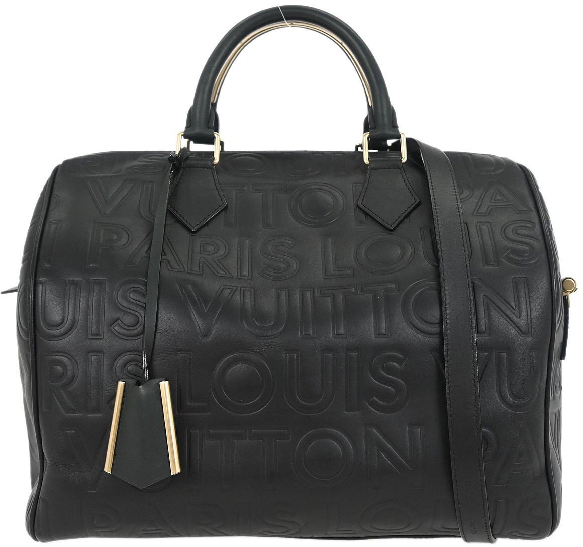 Louis Vuitton Louis Vuitton Paris Speedy Cube Bag Embossed Leather 30 Zwart