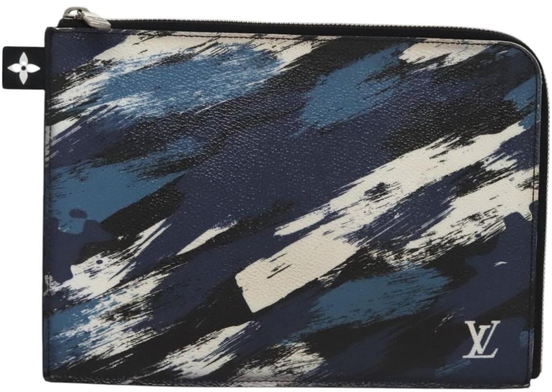 Louis Vuitton Louis Vuitton Pochette Jour Limited Edition Camouflage Printed Coated Canvas PM Blauw