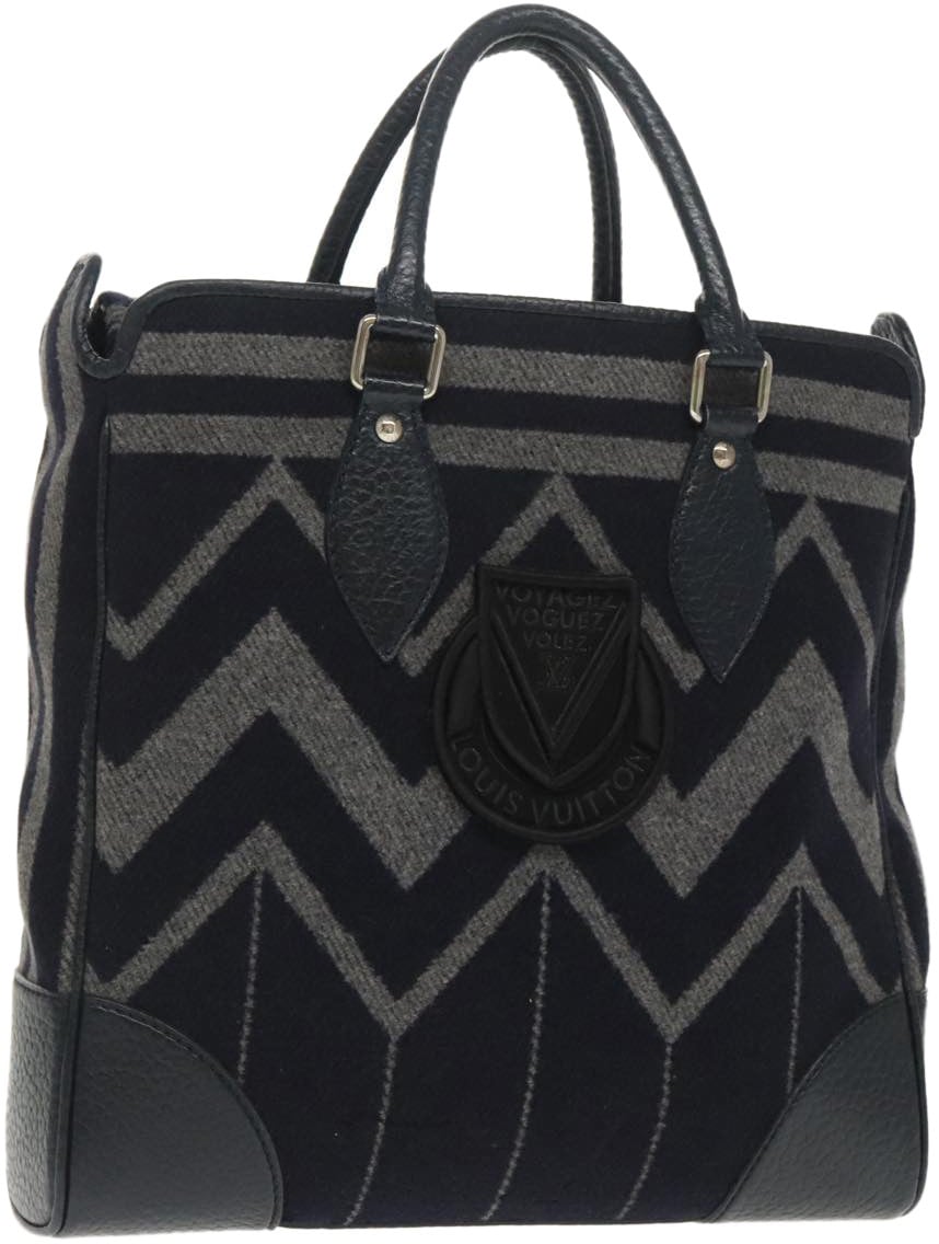 Louis Vuitton Louis Vuitton Vail Blanket Cabas Wool with Leather Navy