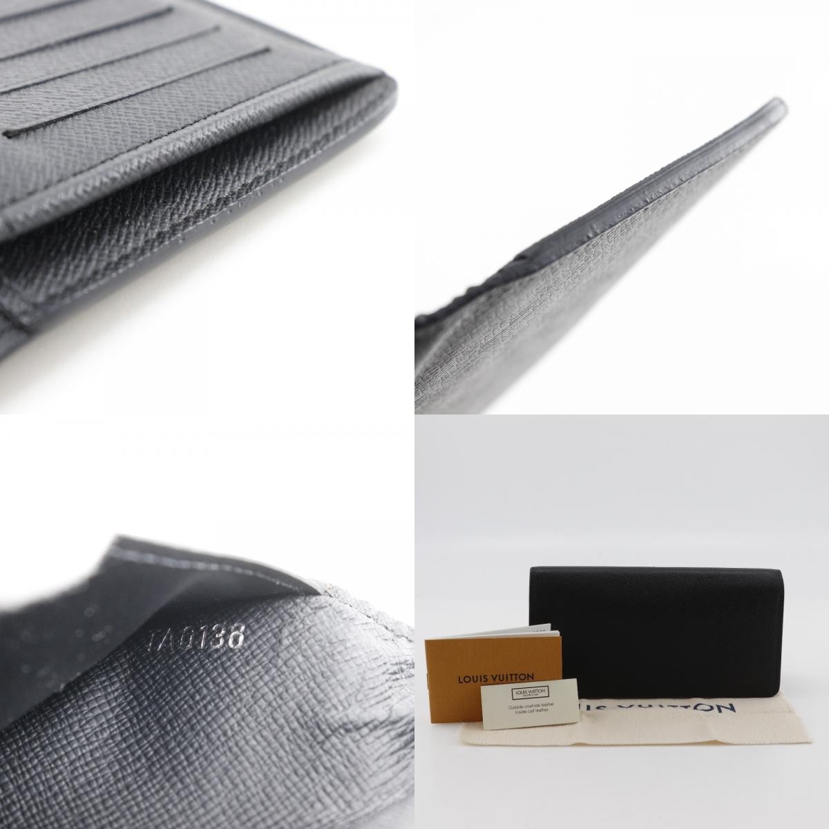 Louis Vuitton Louis Vuitton Brazza Long Bifold wallet Taiga Leather Zwart