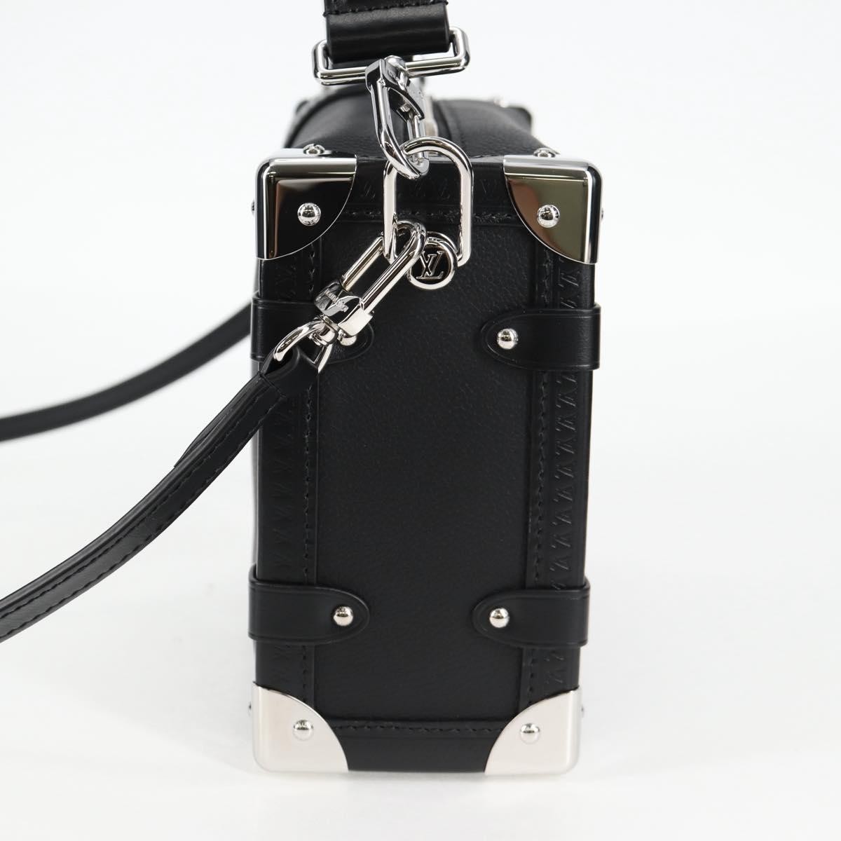 Louis Vuitton Louis Vuitton Side Trunk Handbag Taurillon Leather MM Zwart