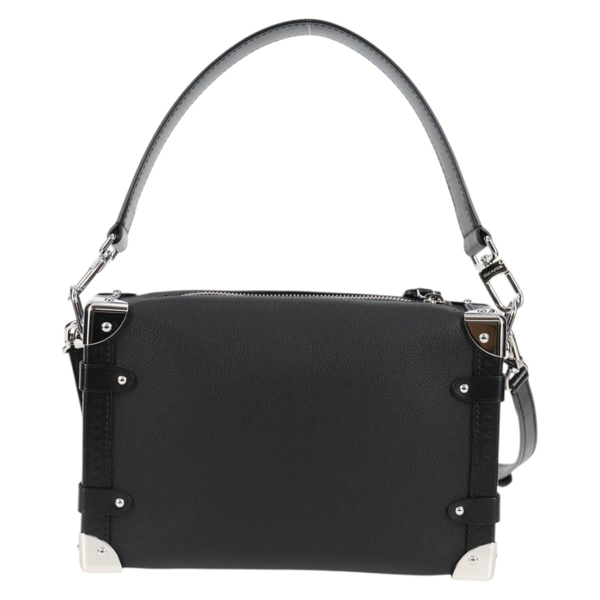 Louis Vuitton Louis Vuitton Side Trunk Handbag Taurillon Leather MM Zwart