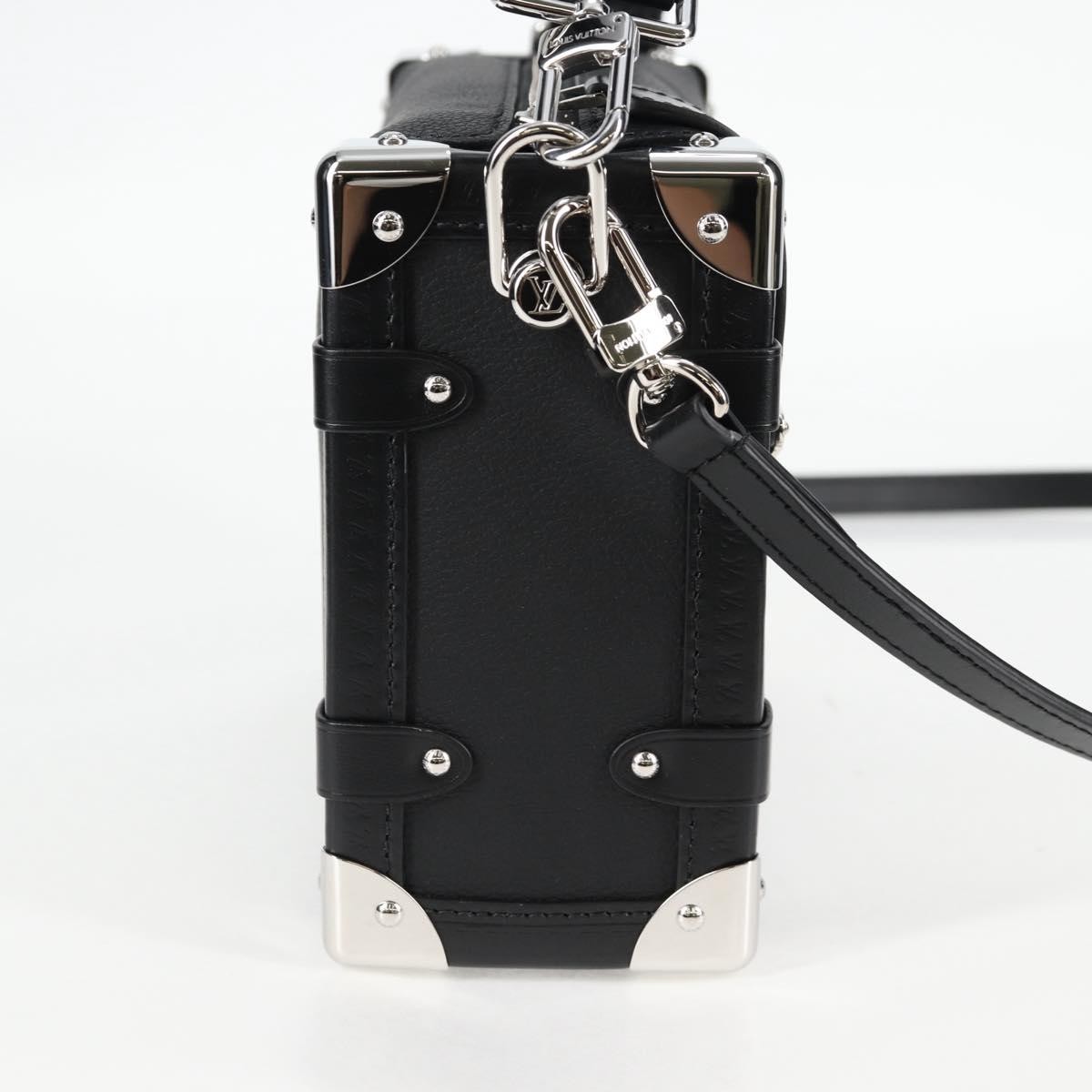 Louis Vuitton Louis Vuitton Side Trunk Handbag Taurillon Leather MM Zwart