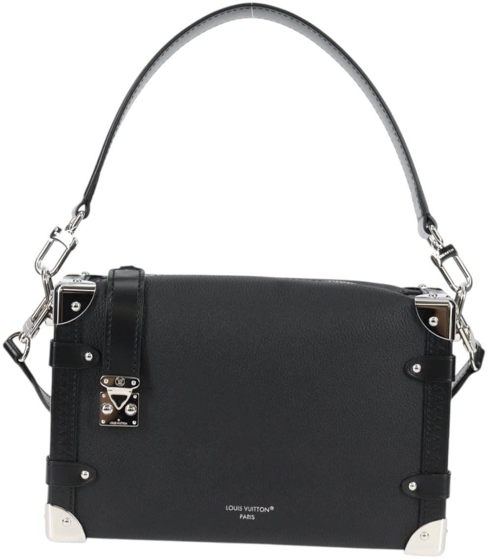 Louis Vuitton Louis Vuitton Side Trunk Handbag Taurillon Leather MM Zwart