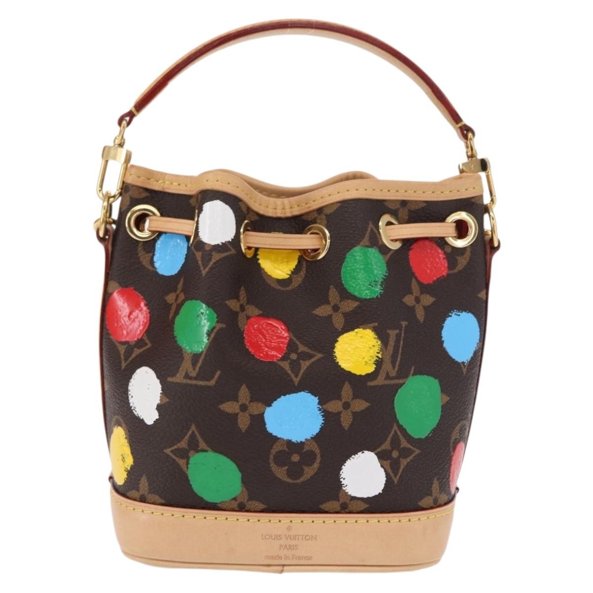 Louis Vuitton Louis Vuitton Noe Handbag Yayoi Kusama Painted Dots Monogram Canvas Nano Bruin