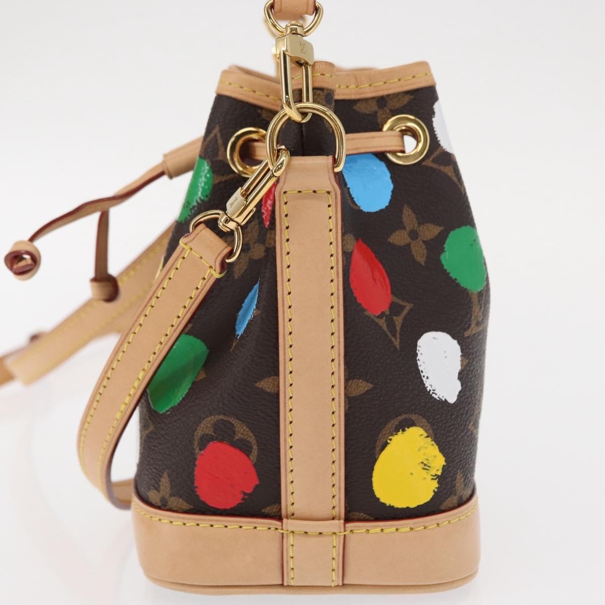 Louis Vuitton Louis Vuitton Noe Handbag Yayoi Kusama Painted Dots Monogram Canvas Nano Bruin