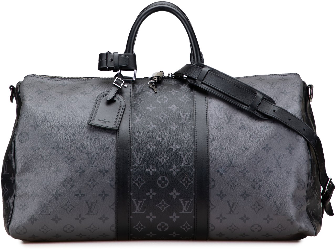 Louis Vuitton Monogram Eclipse Reverse Keepall Bandouliere 50 Grijs