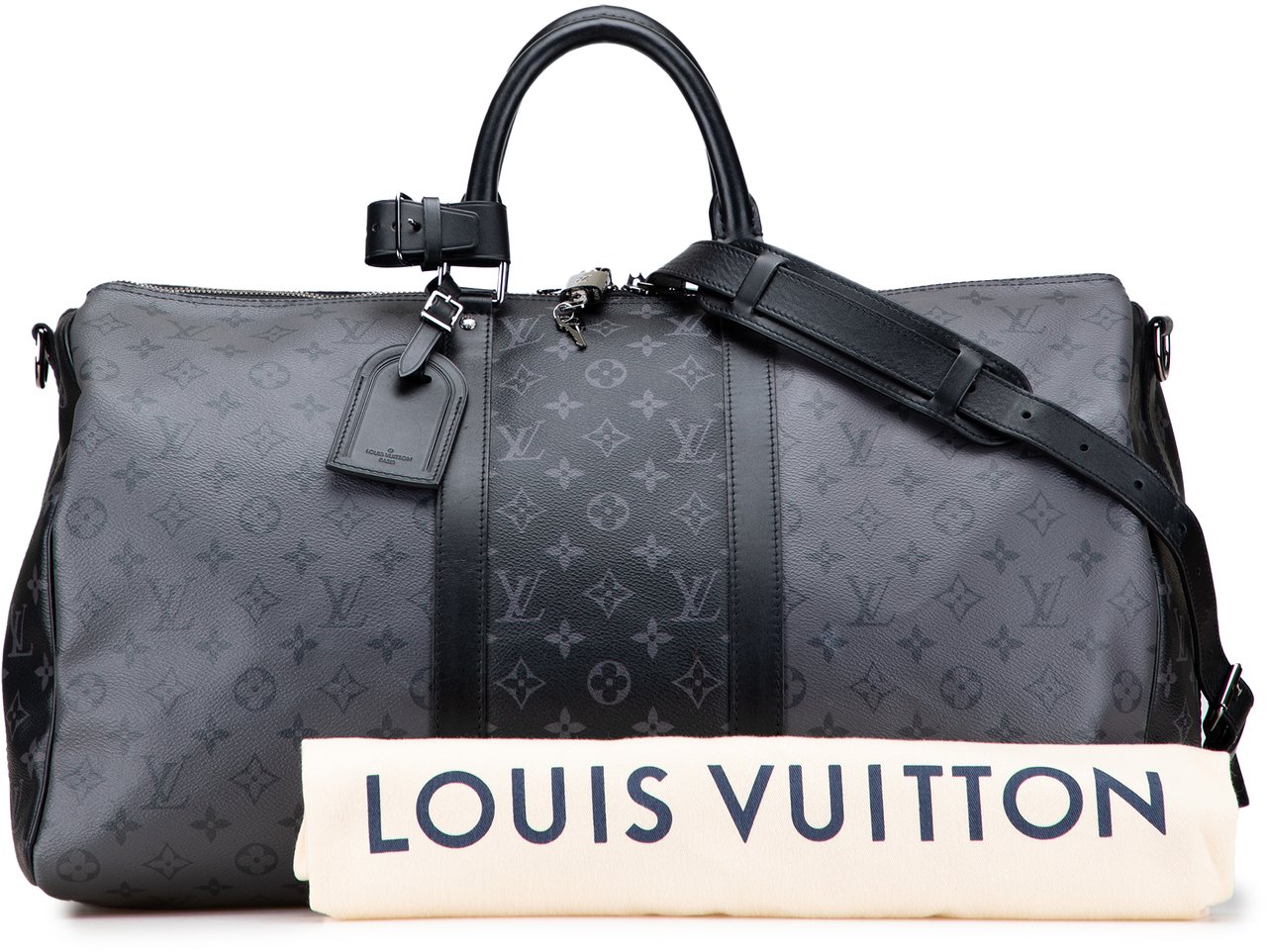 Louis Vuitton Monogram Eclipse Reverse Keepall Bandouliere 50 Grijs