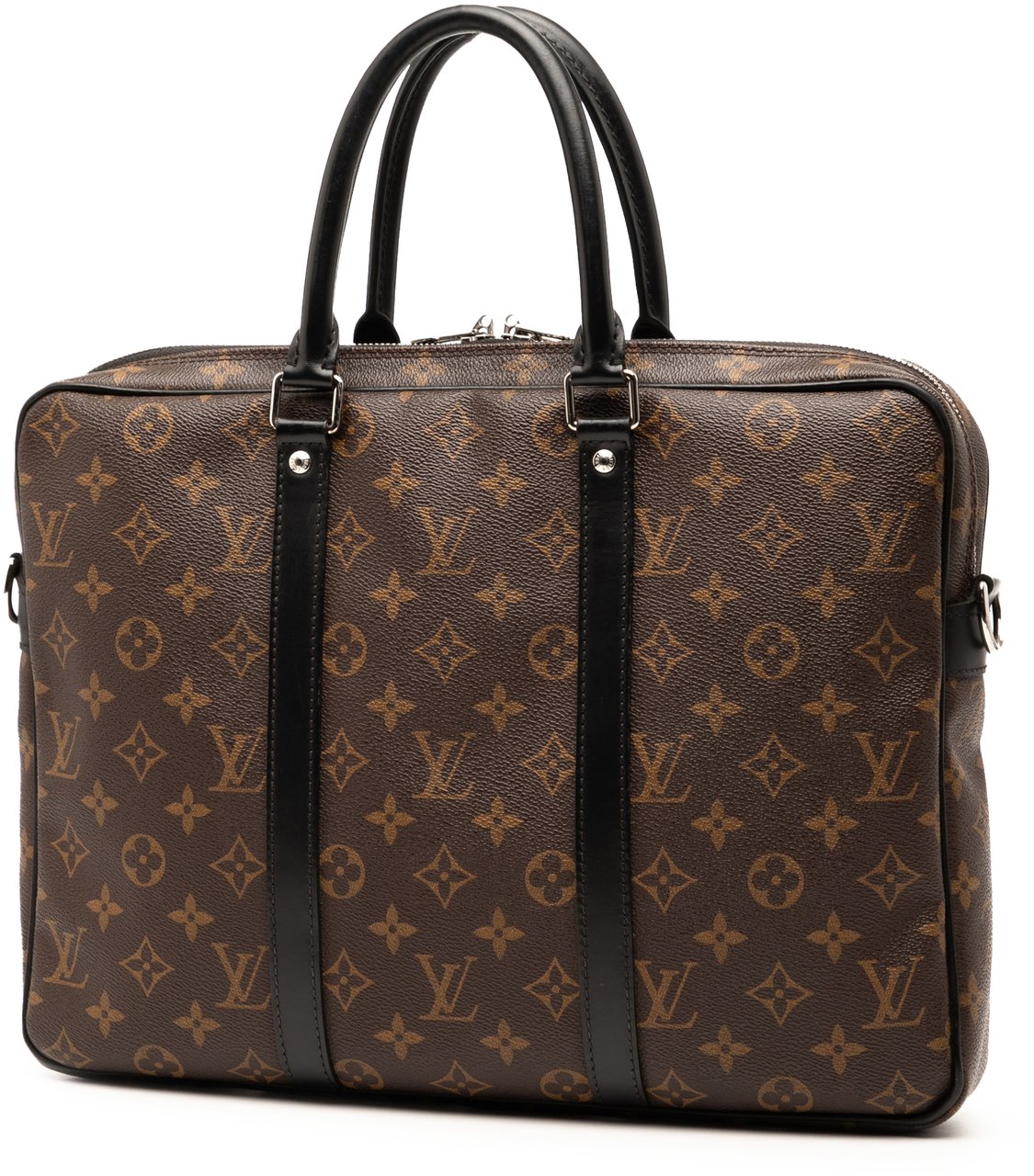 Louis Vuitton Monogram Macassar Porte Documents Voyage Bruin