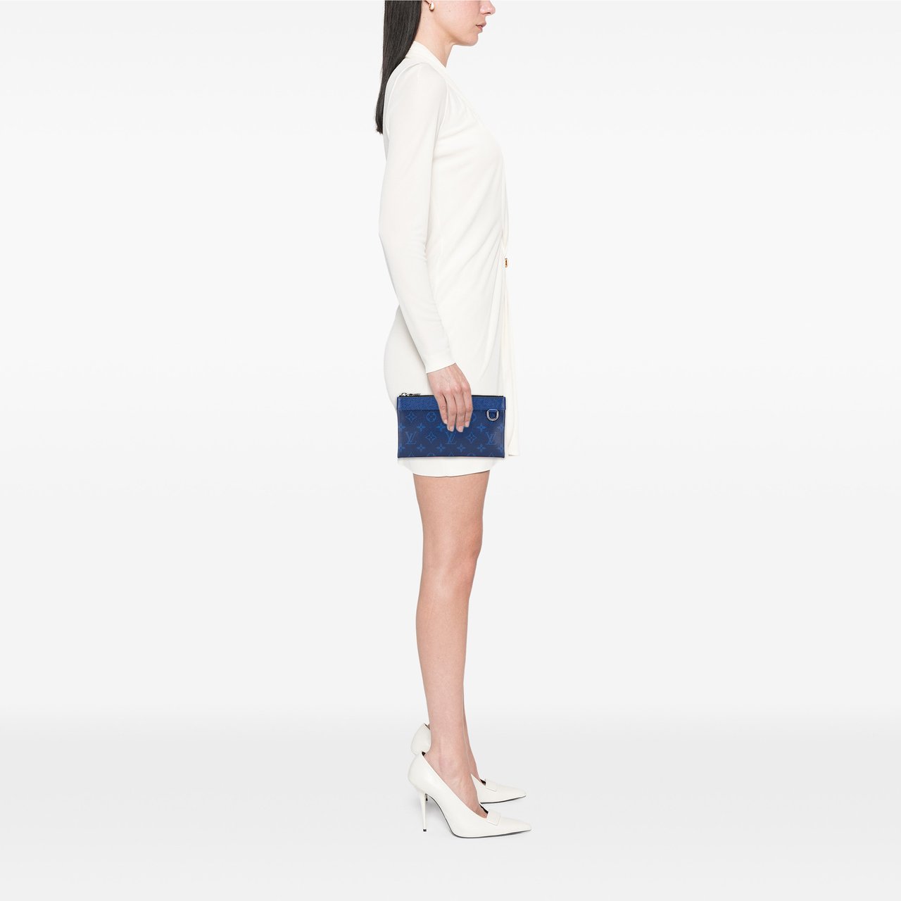 Louis Vuitton Monogram Taigarama Pochette Discovery PM Blauw