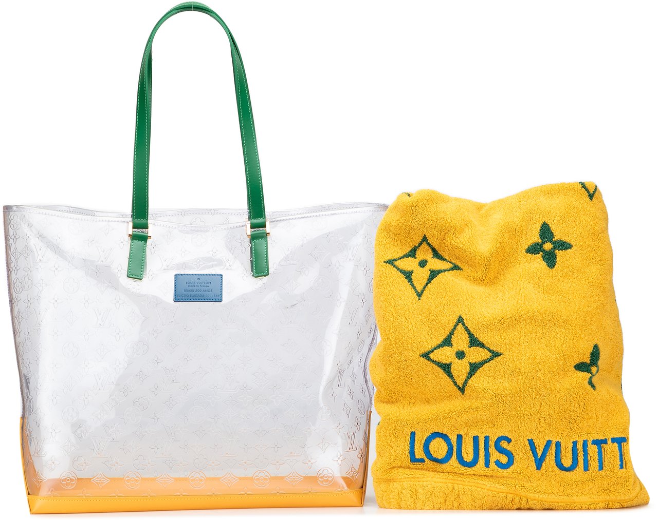 Louis Vuitton Limited Edition Brazil 500th Anniversary Monogram Vinyl Clear Cabas Wit