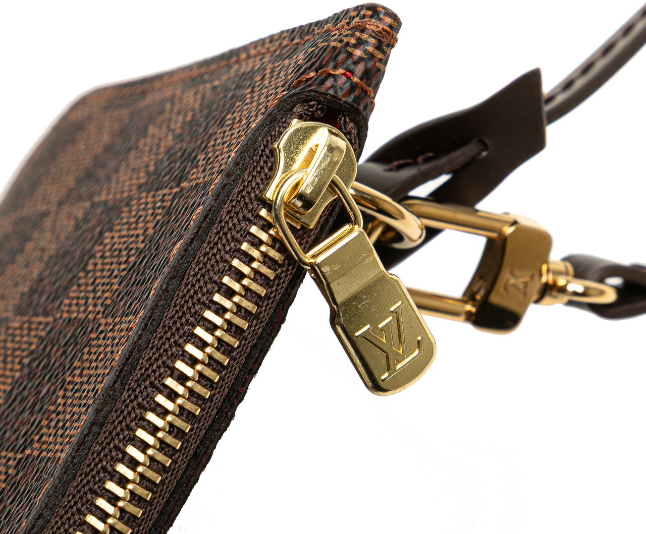 Louis Vuitton Damier Ebene Neverfull PM Pouch Bruin