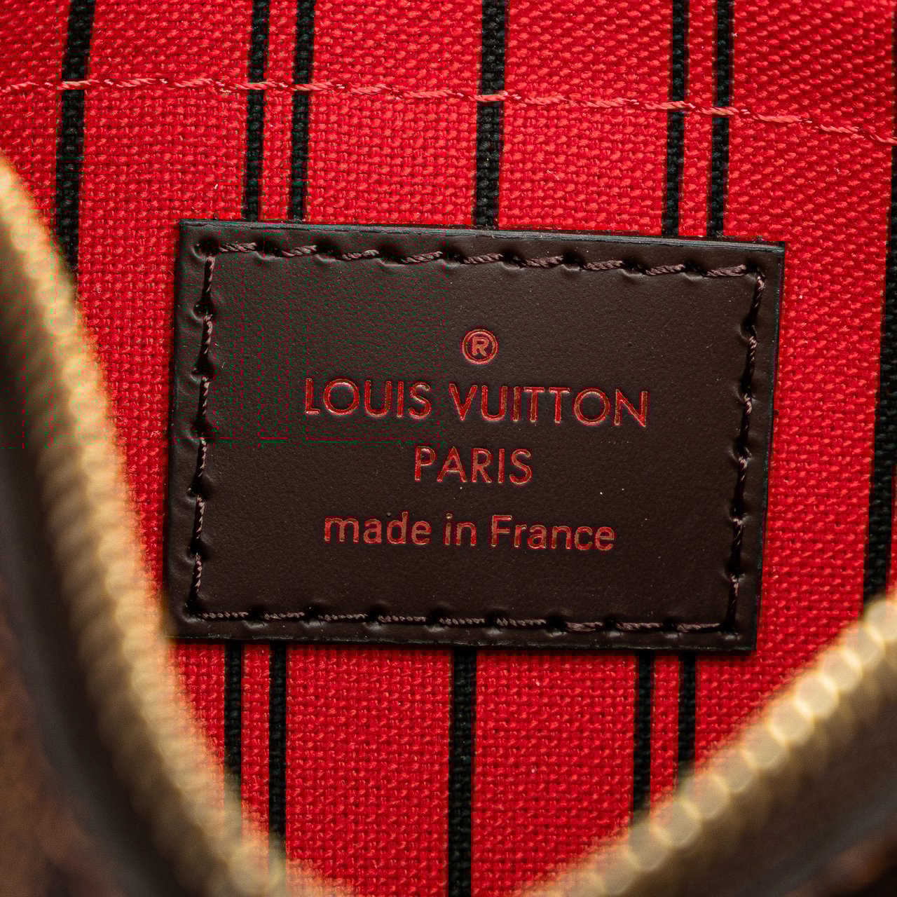Louis Vuitton Damier Ebene Neverfull PM Pouch Bruin