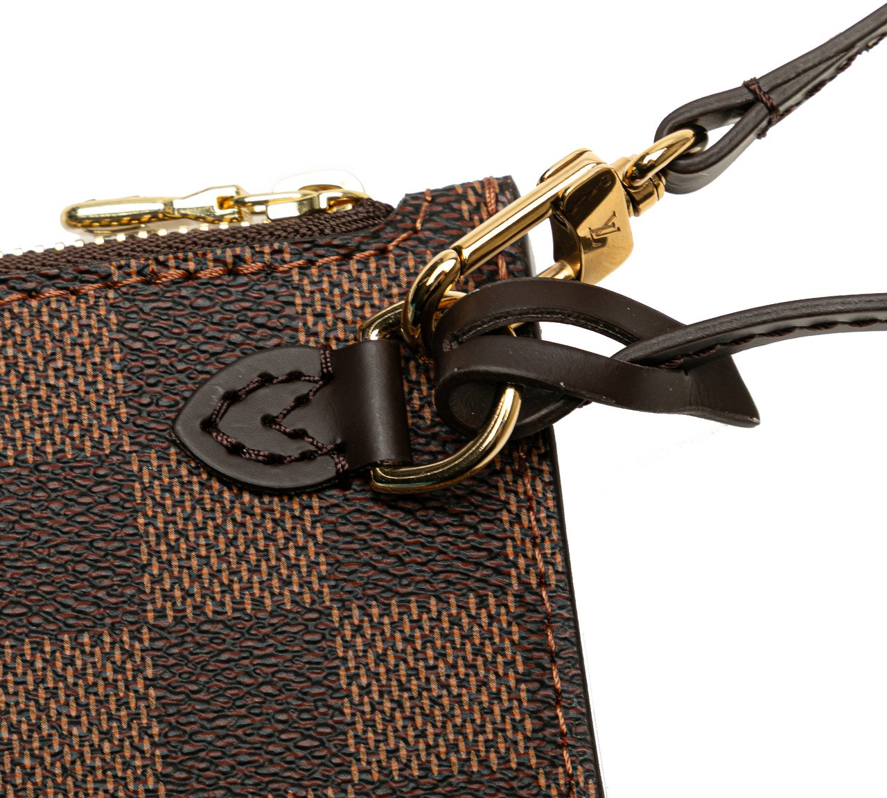 Louis Vuitton Damier Ebene Neverfull PM Pouch Bruin