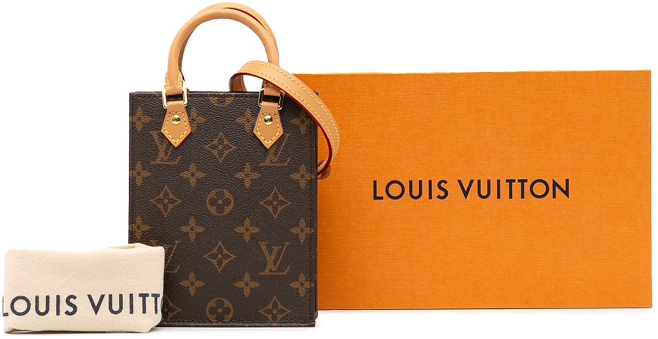 Louis Vuitton Monogram Petit Sac Plat Bruin