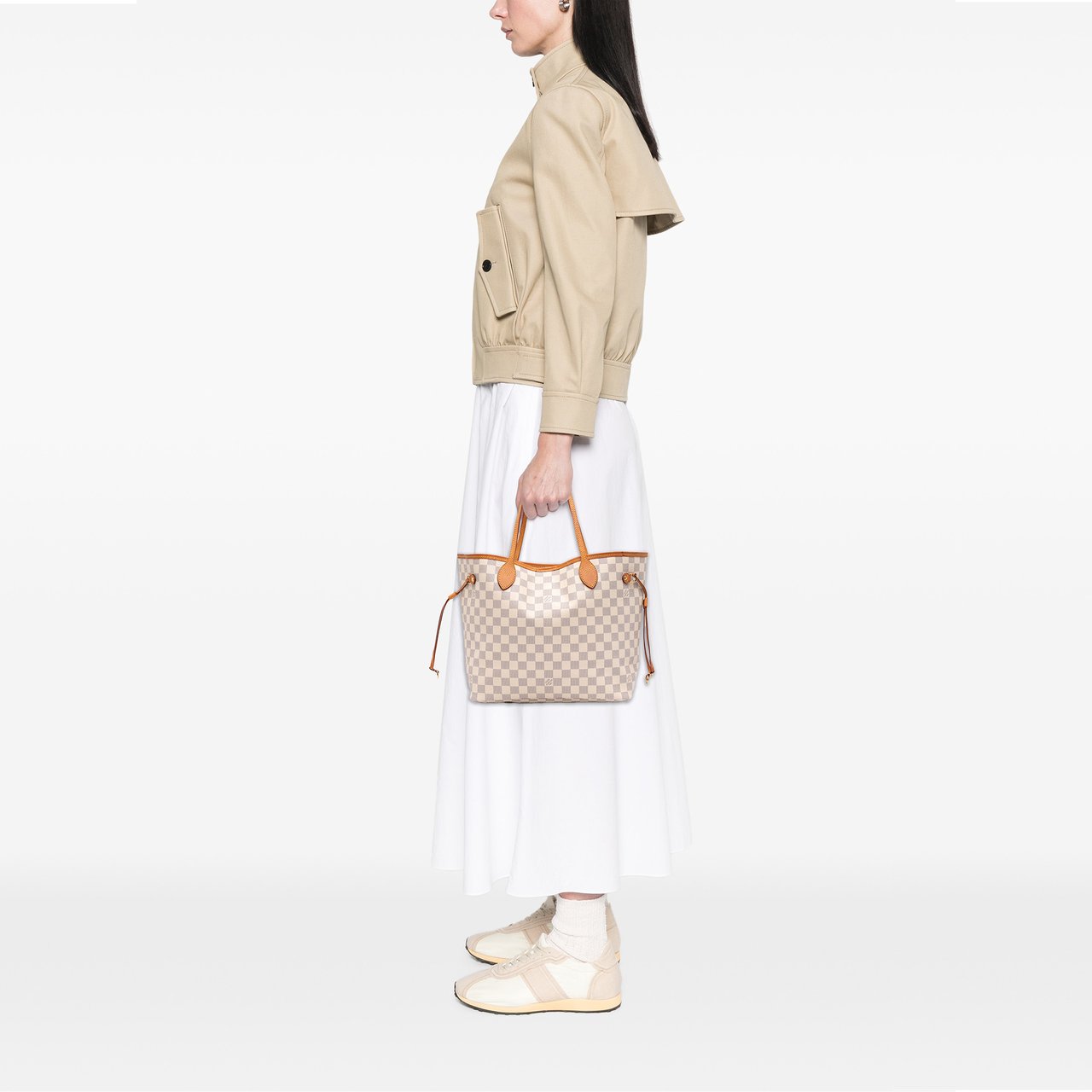 Louis Vuitton Damier Azur Neverfull MM Wit