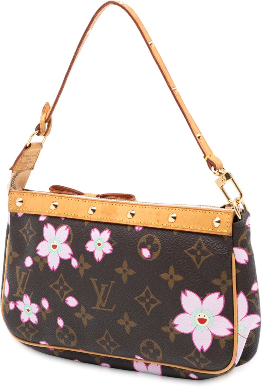 Louis Vuitton Takashi Murakami Monogram Cherry Blossom Pochette Accessoires Bruin