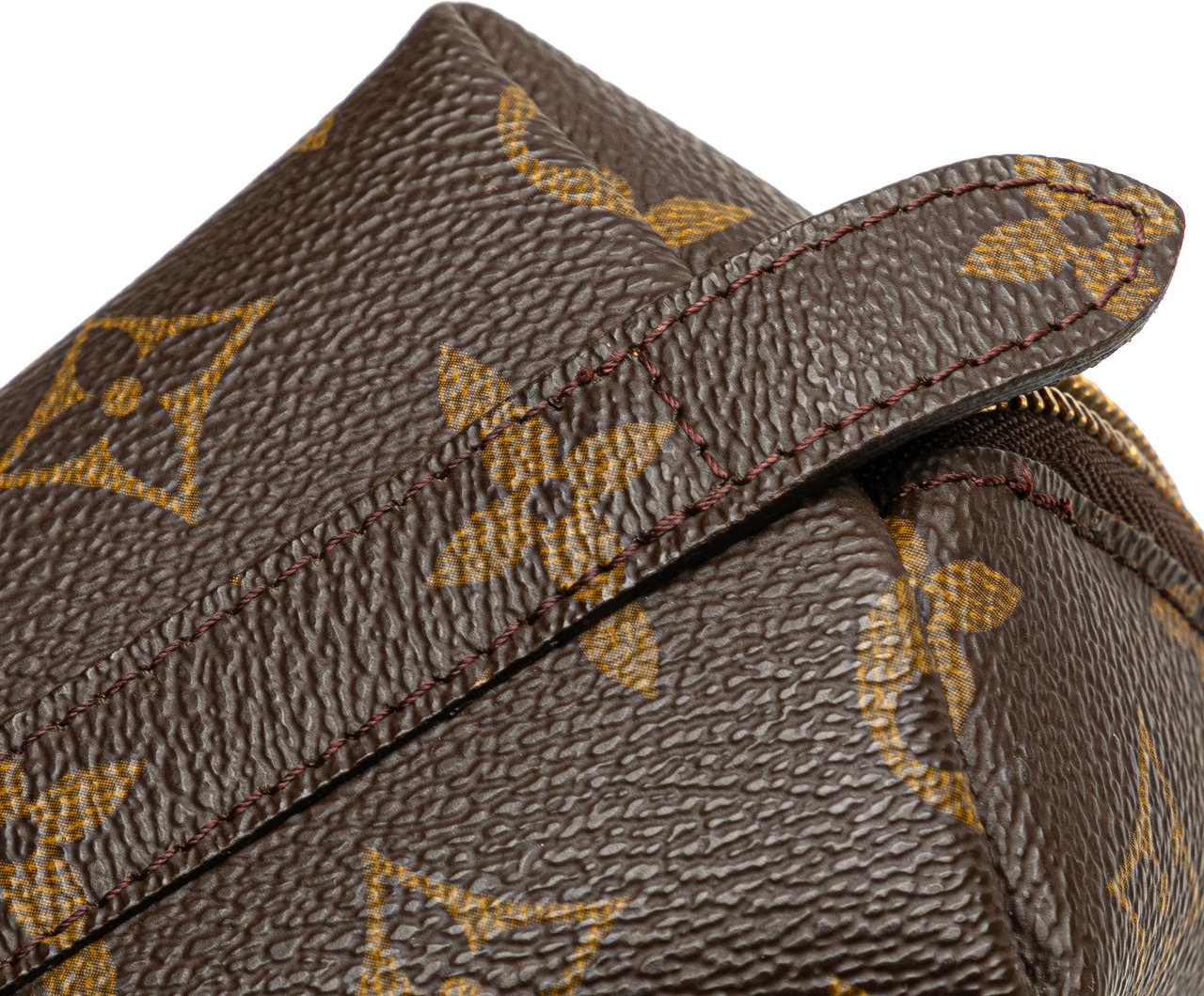 Louis Vuitton Monogram Trousse Demi Ronde Cosmetic Pouch Bruin