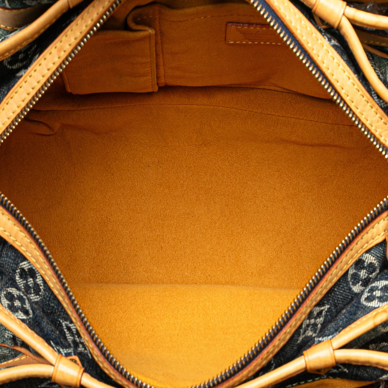 Louis Vuitton Monogram Denim Porte Epaule Raye Cabas MM Blauw