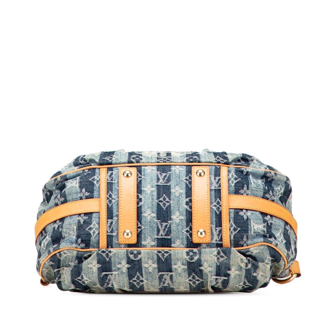 Louis Vuitton Monogram Denim Porte Epaule Raye Cabas MM Blauw