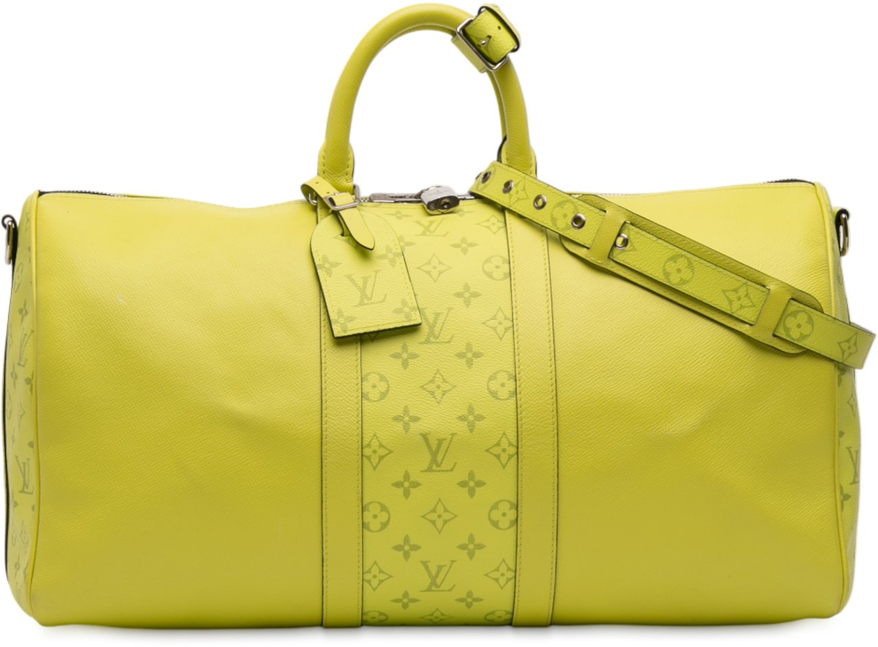 Louis Vuitton Taigarama Keepall Bandouliere 50 Geel