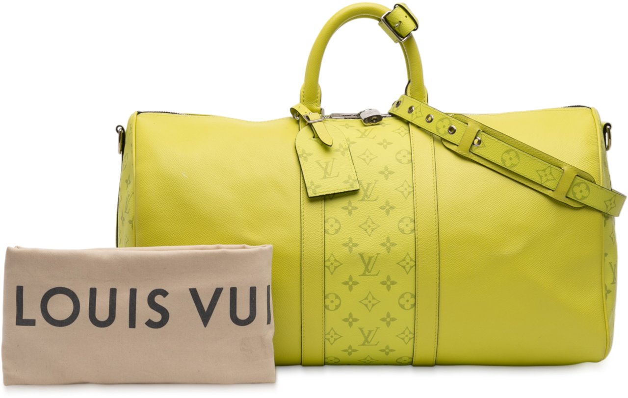 Louis Vuitton Taigarama Keepall Bandouliere 50 Geel