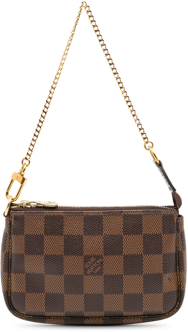 Louis Vuitton Damier Ebene Mini Pochette Accessoires Bruin
