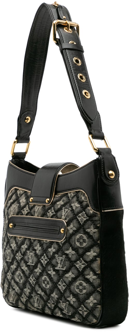 Louis Vuitton Quilted Monogram Denim Musette Grijs