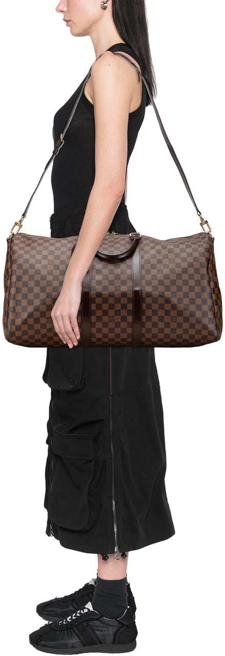 Louis Vuitton Damier Ebene Keepall Bandouliere 55 Bruin