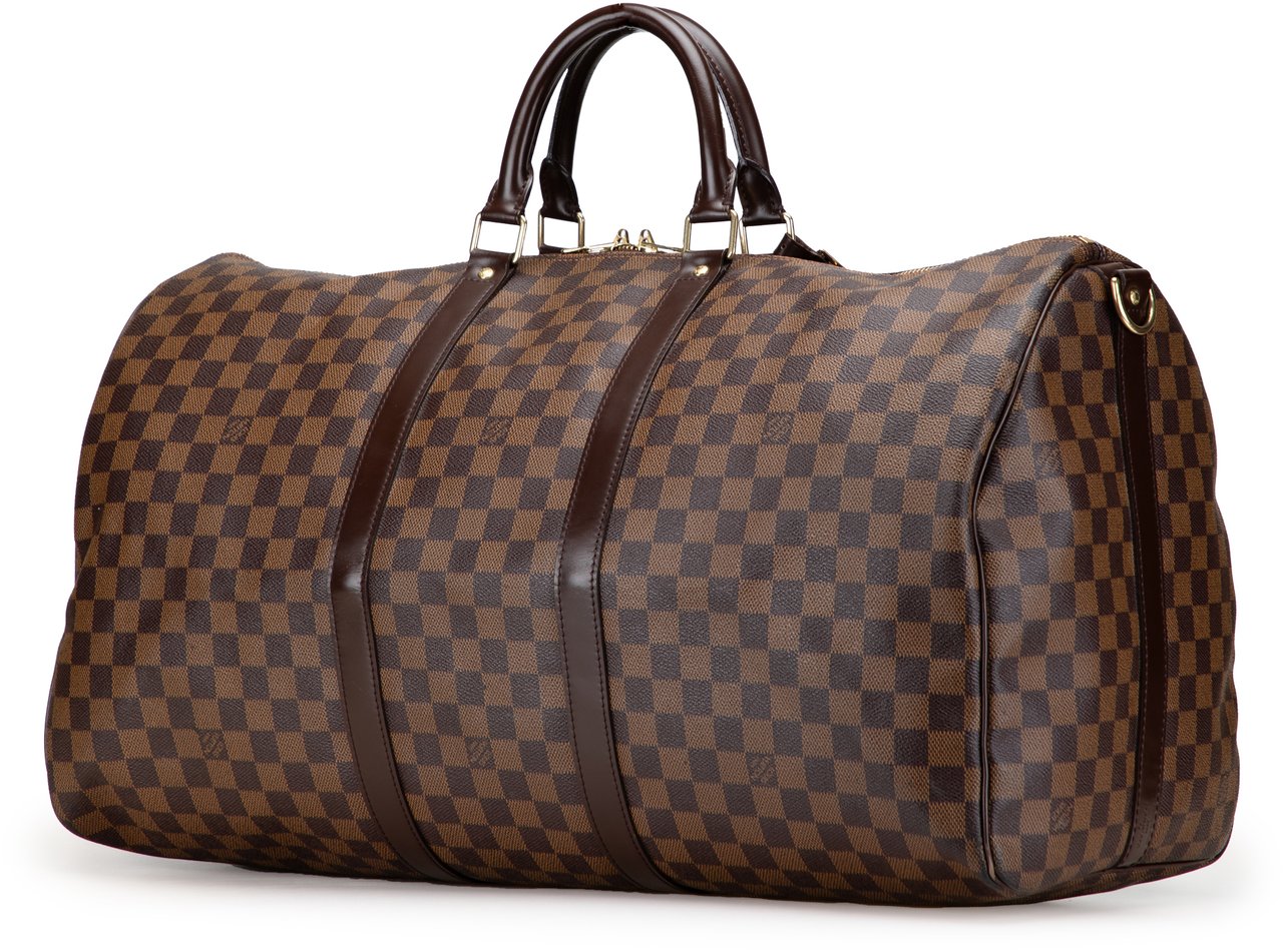 Louis Vuitton Damier Ebene Keepall Bandouliere 55 Bruin