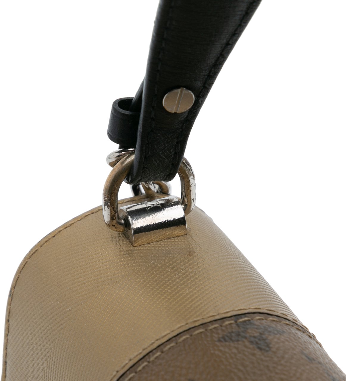 Louis Vuitton Limited Edition Calfskin and Monogram Reverse Studded Night Lights Twist MM Zwart