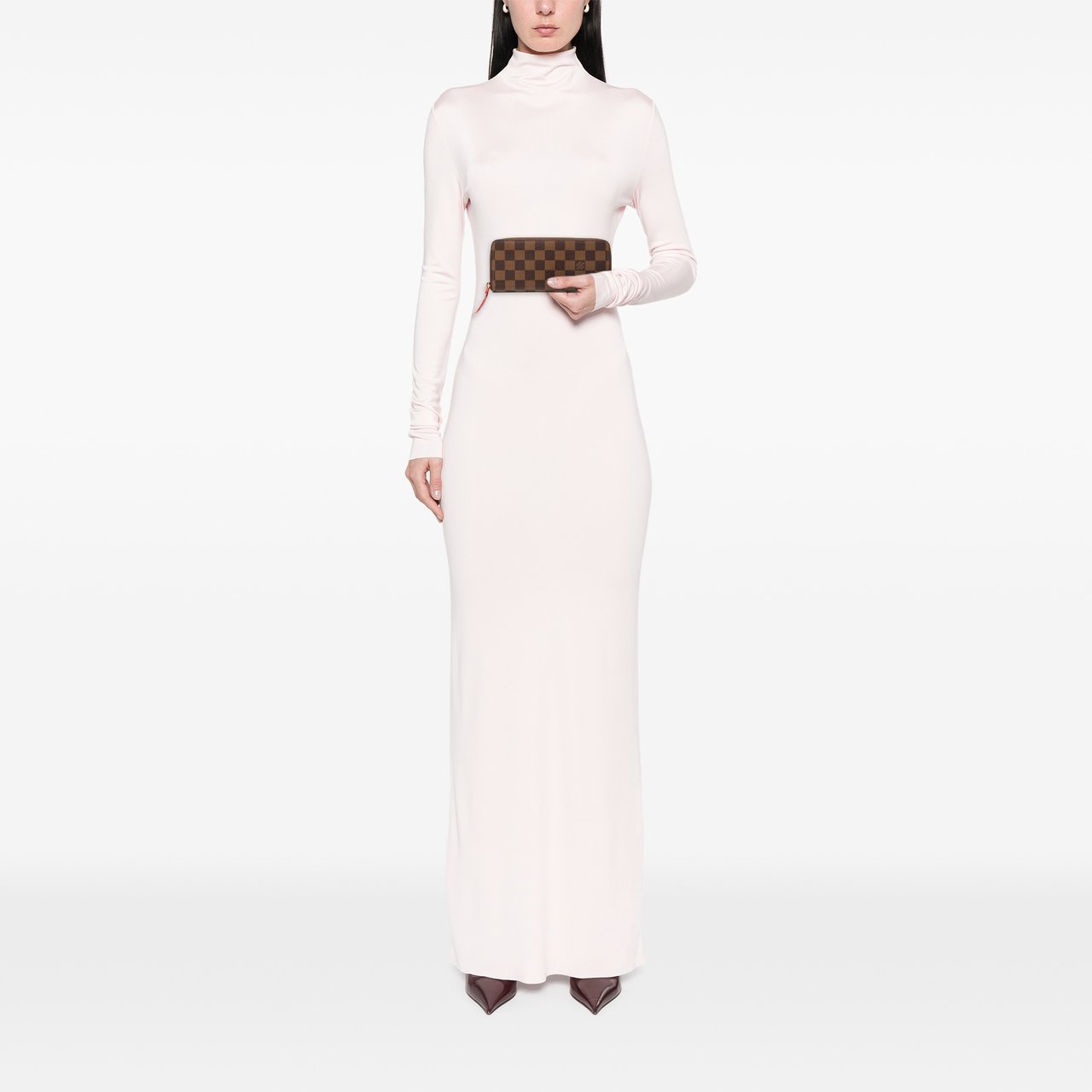 Louis Vuitton Damier Ebene Clemence Zippy Wallet Bruin