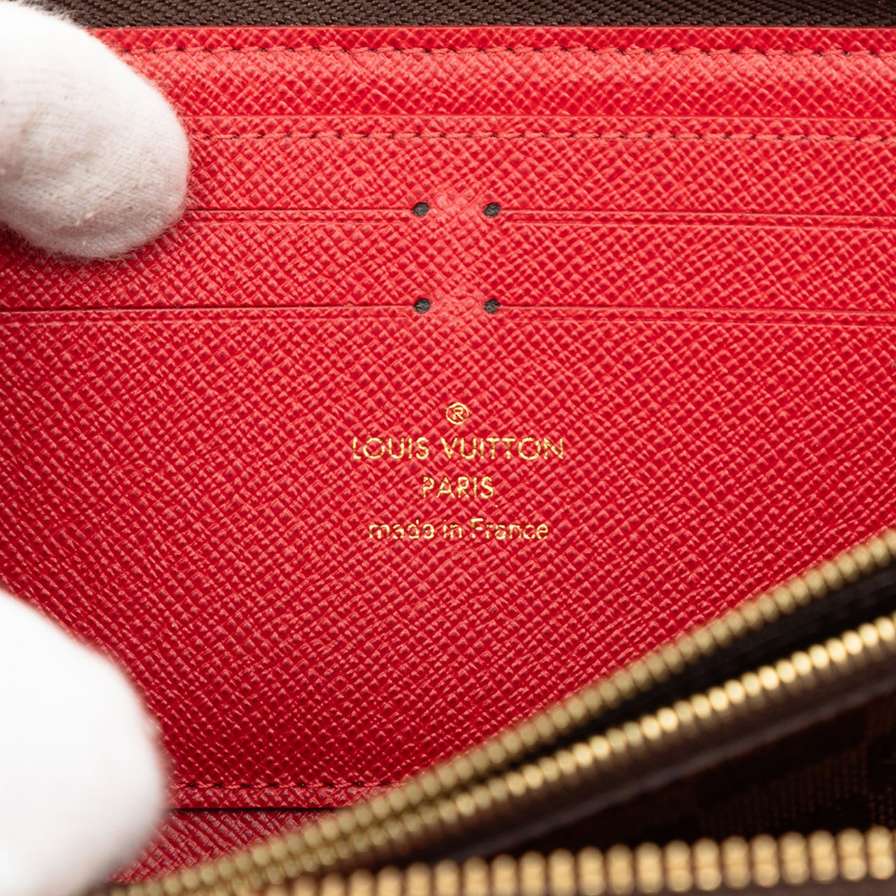 Louis Vuitton Damier Ebene Clemence Zippy Wallet Bruin