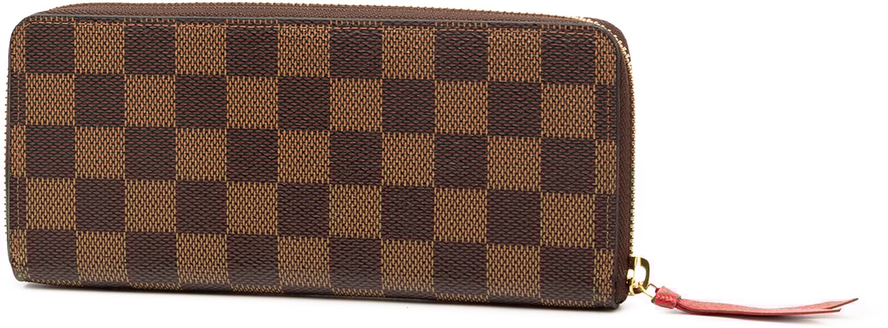 Louis Vuitton Damier Ebene Clemence Zippy Wallet Bruin